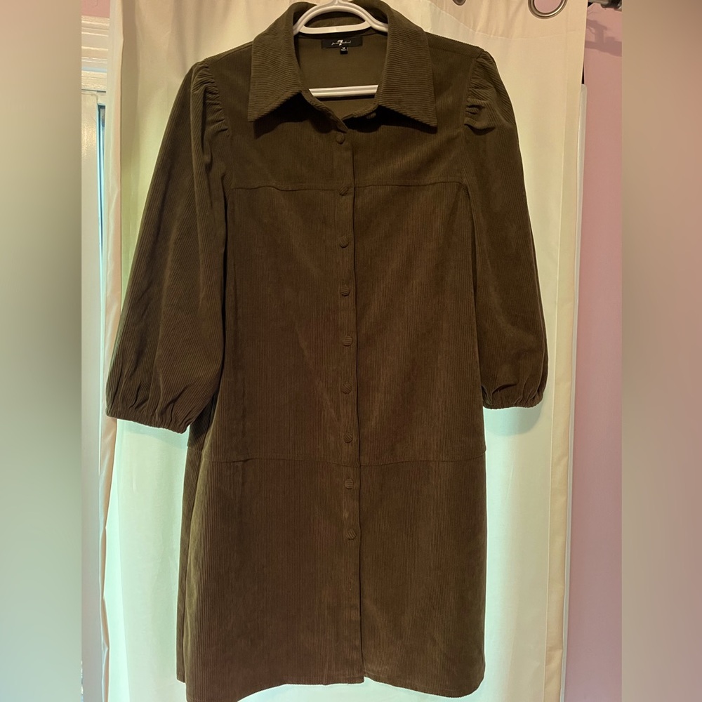 7-For-All-Mankind Olive Green Corduroy Jacket- M